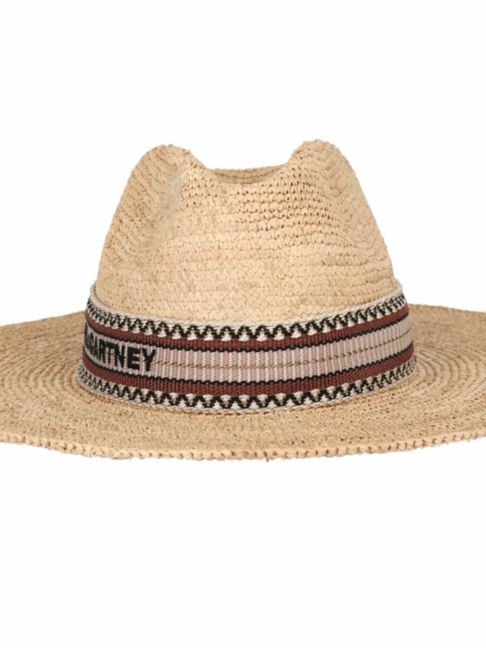 Stella McCartney Natural Straw Fedora with Branded Band